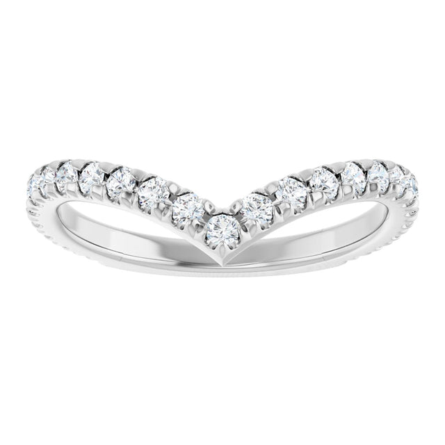 Platinum Round Natural Diamond Accented Contour Band II - view 3