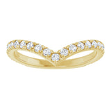 14K Gold Round Lab-Grown Diamond Accented Contour Band II - Yellow Gold - view 3
