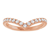 14K Gold Round Lab-Grown Diamond Accented Contour Band II - Rose Gold - view 3