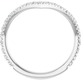 Platinum Round Natural Diamond Accented Contour Band II - view 2