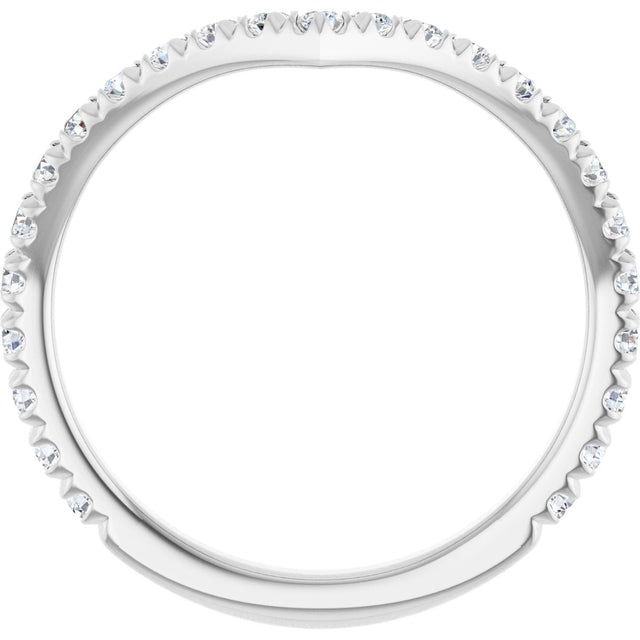 Platinum Round Natural Diamond Accented Contour Band II - view 2