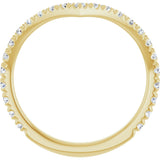 14K Gold Round Lab-Grown Diamond Accented Contour Band II - Yellow Gold - view 2