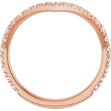 14K Gold Round Lab-Grown Diamond Accented Contour Band II - Rose Gold - view 2
