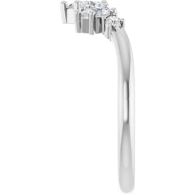 14K Gold Pear Lab-Grown Diamond Accented Contour Band – 4.5mm Stones - White Gold - view 4