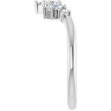 14K Gold Pear Natural Diamond Accented Contour Band – 4.5mm Stones - White Gold - view 4
