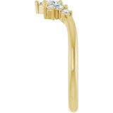 14K Gold Pear Natural Diamond Accented Contour Band – 4.5mm Stones - Yellow Gold - view 4