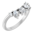 Platinum Pear Natural Diamond Accented Contour Band – 4.5mm Stones