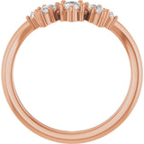 14K Gold Pear Lab-Grown Diamond Accented Contour Band – 4.5mm Stones - Rose Gold - view 2