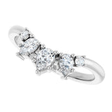 14K Gold Pear Lab-Grown Diamond Accented Contour Band – 4.5mm Stones - White Gold - view 5