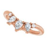 14K Gold Pear Lab-Grown Diamond Accented Contour Band – 4.5mm Stones - Rose Gold - view 5