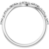 Platinum Round Natural Diamond Contour Band VII - view 2