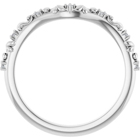 Platinum Round Natural Diamond Contour Band VII - view 2