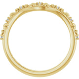 14K Gold Round Natural Diamond Contour Band VI - Yellow Gold - view 2
