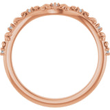 14K Gold Round Natural Diamond Contour Band VI - Rose Gold - view 2