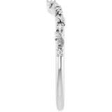 Platinum Round Natural Diamond Contour Band VII - view 4