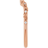 14K Gold Round Natural Diamond Contour Band VI - Rose Gold - view 4