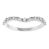 Platinum Round Natural Diamond Contour Band VII - view 3