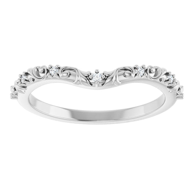 Platinum Round Natural Diamond Contour Band VII - view 3