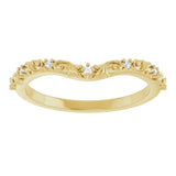 14K Gold Round Natural Diamond Contour Band VI - Yellow Gold - view 3