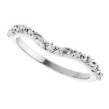 Platinum Round Natural Diamond Contour Band VII - view 5
