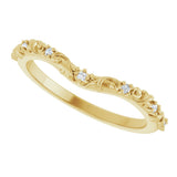 14K Gold Round Natural Diamond Contour Band VI - Yellow Gold - view 5