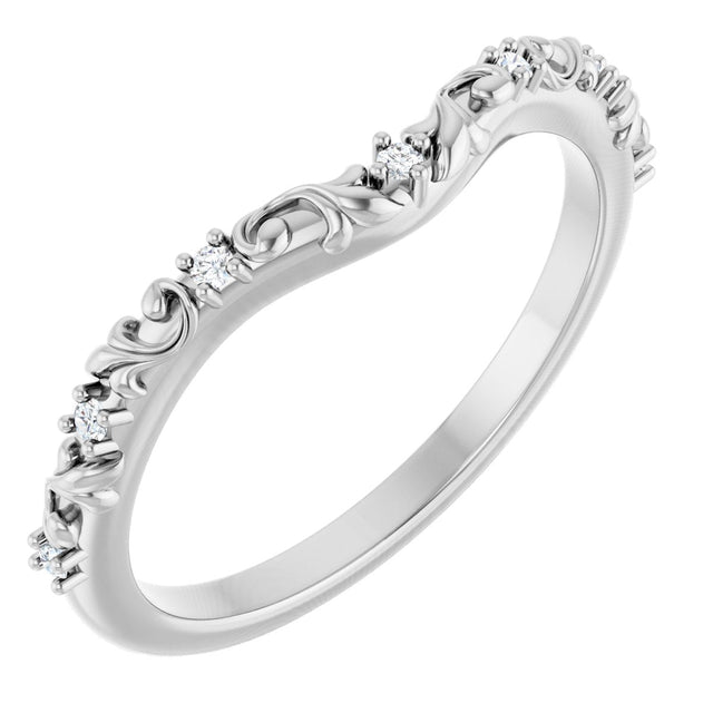 Platinum Round Natural Diamond Contour Band VII