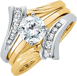 14K Gold Round Natural Diamond Ring Guard – 1/4 CTW - Two-Tone - view 3