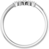 Platinum Round Natural Diamond Contour Band VIII - view 3