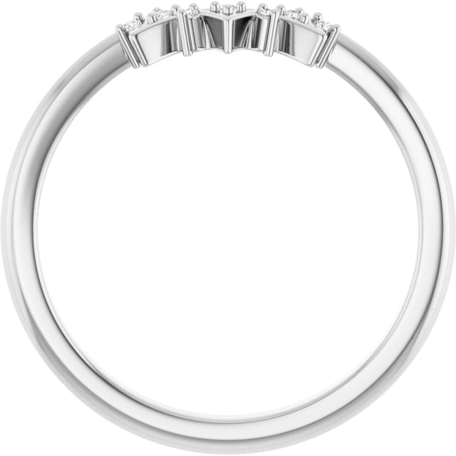 Platinum Round Natural Diamond Contour Band VIII - view 3