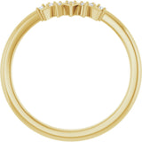14K Gold Round Natural Diamond Contour Band VII - Yellow Gold - view 3
