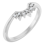 14K Gold Round Natural Diamond Contour Band VII - White Gold