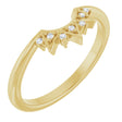 14K Gold Round Natural Diamond Contour Band VII - Yellow Gold