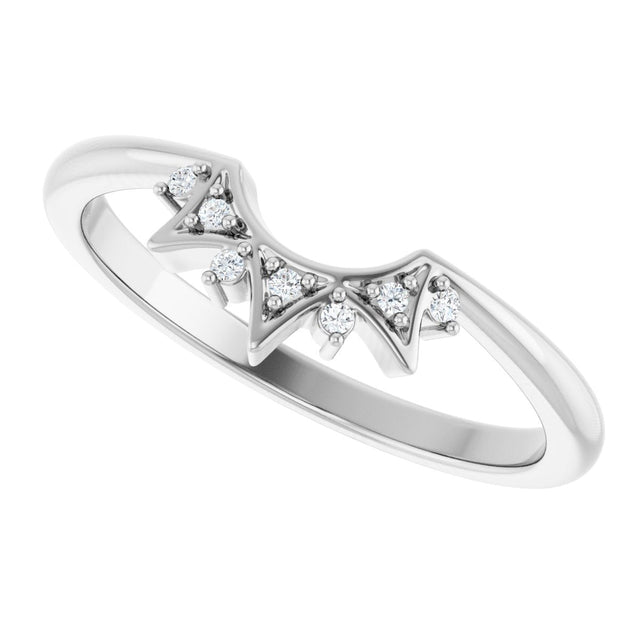 Platinum Round Natural Diamond Contour Band VIII - view 5
