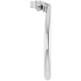 Platinum Round Natural Diamond Contour Band VIII - view 4