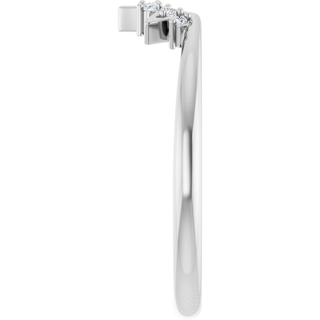 Platinum Round Natural Diamond Contour Band VIII - view 4
