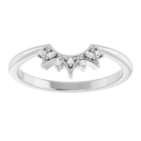 Platinum Round Natural Diamond Contour Band VIII - view 2