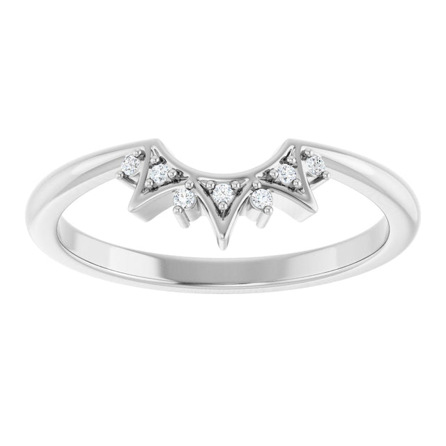 Platinum Round Natural Diamond Contour Band VIII - view 2