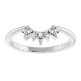 14K Gold Round Natural Diamond Contour Band VII - White Gold - view 3