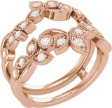14K Gold Round Natural Diamond Ring Guard No. 2 - Rose Gold