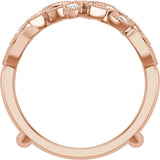 14K Gold Round Natural Diamond Ring Guard No. 2 - Rose Gold - view 2