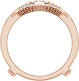 14K Gold Straight Baguette Natural Diamond Ring Guard – 1.8x0.9mm - Rose Gold - view 2