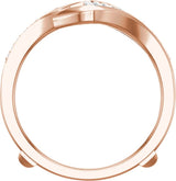 14K Gold Straight Baguette Natural Diamond Ring Guard – 2x1mm - Rose Gold - view 2