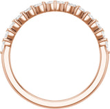 14K Gold Marquise Natural Diamond Contour Band – 3/8 CTW - Rose Gold - view 2