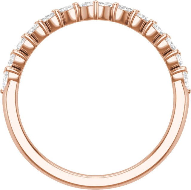 14K Gold Marquise Natural Diamond Contour Band – 3/8 CTW - Rose Gold - view 2