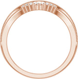 14K Gold Tapered Baguette Natural Diamond Contour Band – 1.2x1.1mm - Rose Gold - view 2