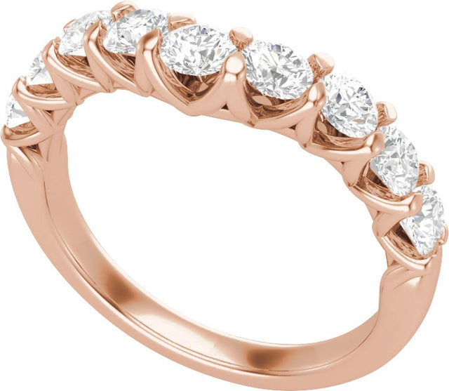 14K Gold Round Lab-Grown Diamond Accented Contour Band – 1 CTW - Rose Gold - view 5