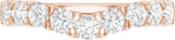 14K Gold Round Lab-Grown Diamond Accented Contour Band – 1 CTW - Rose Gold - view 3