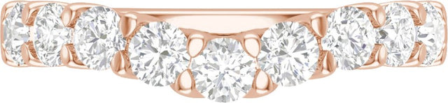 14K Gold Round Lab-Grown Diamond Accented Contour Band – 1 CTW - Rose Gold - view 3