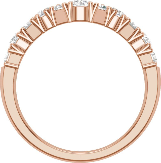 14K Gold Round Lab-Grown Diamond Contour Band – 1 CTW - Rose Gold - view 2