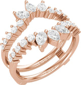 14K Gold Pear Lab-Grown Diamond Accented Ring Guard - Rose Gold